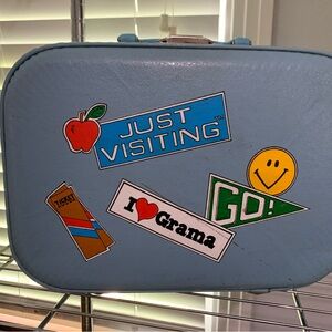 1970s Blue Vintage Suitcase for kids